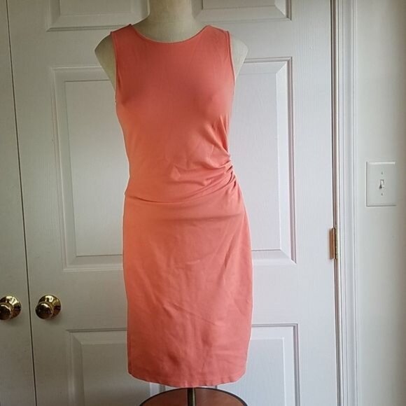 Dress Kenneth Cole New York Sleeveless Zip Up Back Salmon Women's WOMAN'S 4 - Picture 8 of 9